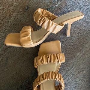 Ruched slide sandals